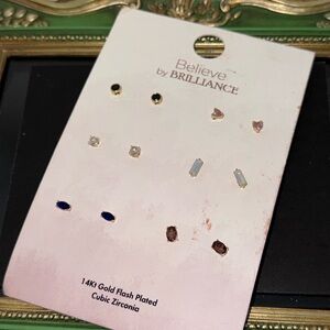 14kt Gold Plated Earring Set - 6 pairs